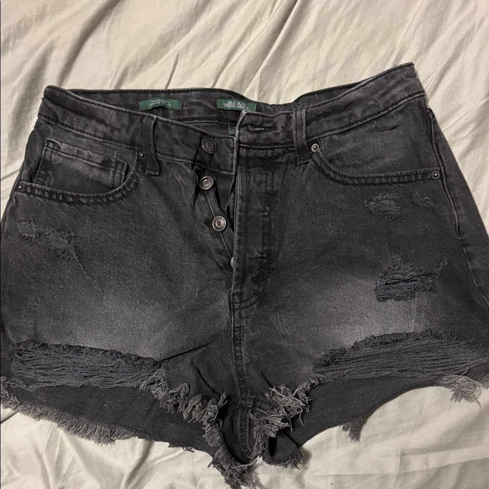 Wild Fable Black Distressed Jean Shorts